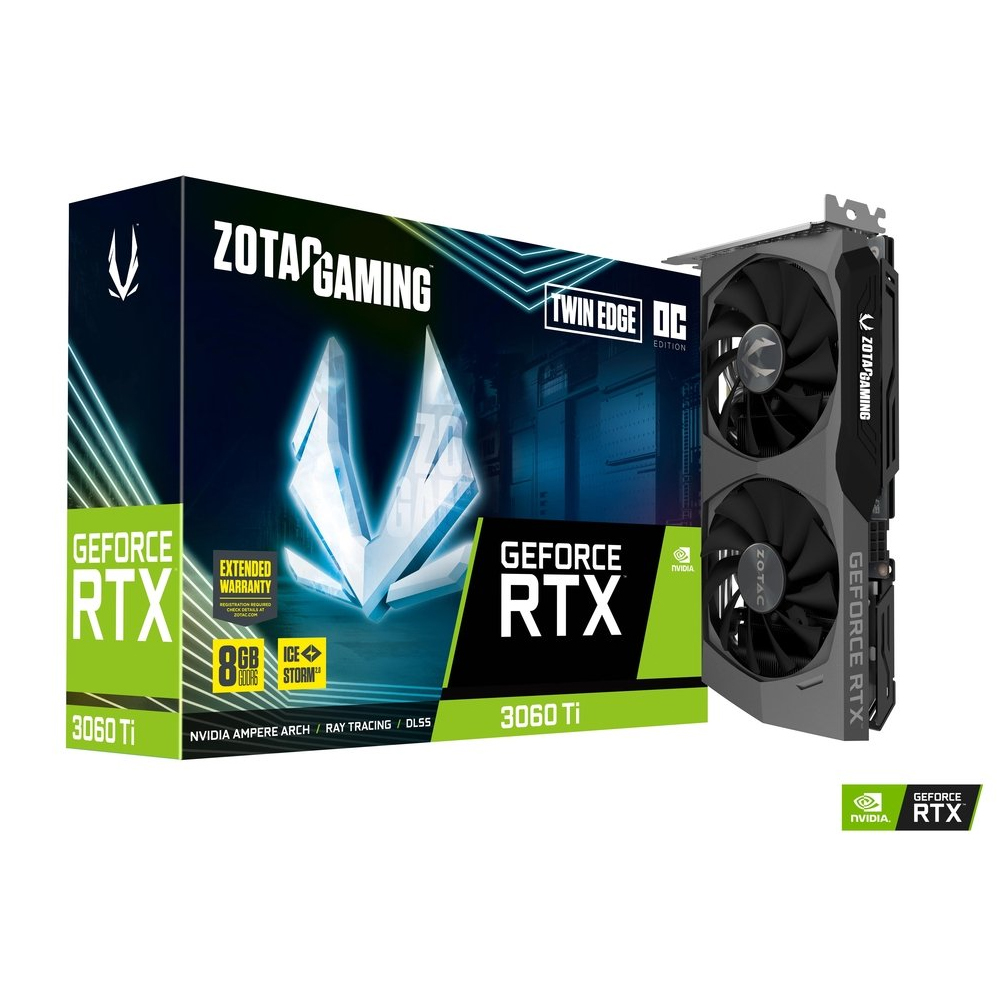 Tarjeta de Video Nvidia GeForce RTX 3060 TI, ZOTAC TWIN EDGE, ZT-A30610H-10M, 2 AÑOS DE GARANTIA NACIONAL