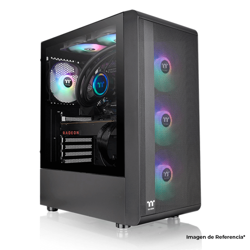 Gabinete Thermaltake S200 TG ARGB Black, Midi-Tower, ATX/Micro ATX/Mini-ITX, Cristal Templado, USB 3.0, Sin Fuente, 3 Ventiladores Instalados ARGB, Negro, CA-1X2-00M1WN-00