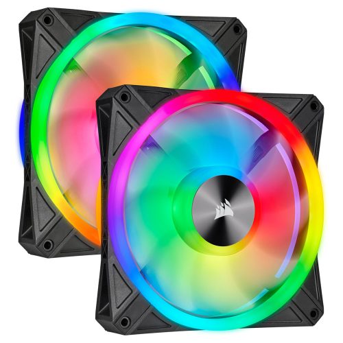 Kit de 2 Ventiladores para Gabinete 140mm con Luz Led RGB Corsair QL140 Black - CO-9050100-WW