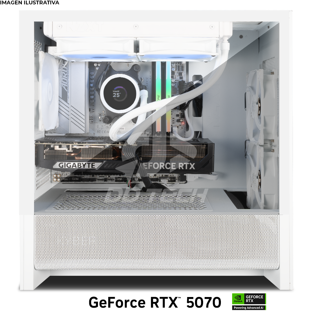 Computadora PRIDE GAMING AORUS WHITE EAGLE, NVIDIA GeForce RTX 5070, AMD Ryzen 5 9600X, 32GB RAM, 1TB M.2 NVME, 750W 80+ GOLD, INCLUYE WIFI Y BT - Image 3