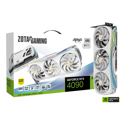 Tarjeta de Video Zotac NVIDIA GeForce RTX 4090 AMP Extreme AIRO White, 24GB GDDR6X, PCI Express x16 4.0, ZT-D40900K-10P, 2 AÑOS DE GARANTIA NACIONAL