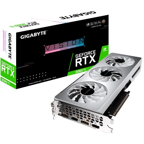 Tarjeta de Video Nvidia GeForce RTX 3060 TI, Gigabyte Vision OC LHR, GV-N306TVISION OC-8GD, 3 AÑOS DE GARANTIA NACIONAL