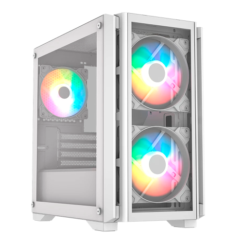 Gabinete Balam Rush CARBONO CRYSTAL 4000C, Mini-Tower, Micro ATX/Mini-ITX, USB 3.0, 3 Ventiladores Instalados, Blanco, BR-938884