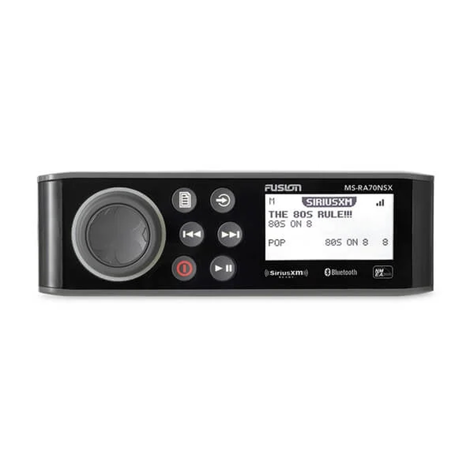 GARMIN 10-01516-30 Sistema de Audio Marino MS-RA70, Pantalla LCD Monocroma 2.6″, Tecnología Multi-Zone™? 2 Zonas, Potencia Pico 200 W, Bluetooth® y ANT®, Compatible con SiriusXM y DAB+, IPX7, USB para Actualizaciones