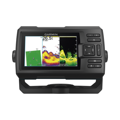 GARMIN 10-02551-01 Fishfinder STRIKER™ Vivid 5cv, Pantalla WVGA a Color 5.0″, Resolución 800×480 píxeles, Receptor GPS Integrado, Sonda Tradicional Frecuencia Dual, ClearVü, Potencia de Transmisión 500 W (RMS), IPX7, Quickdraw Co
