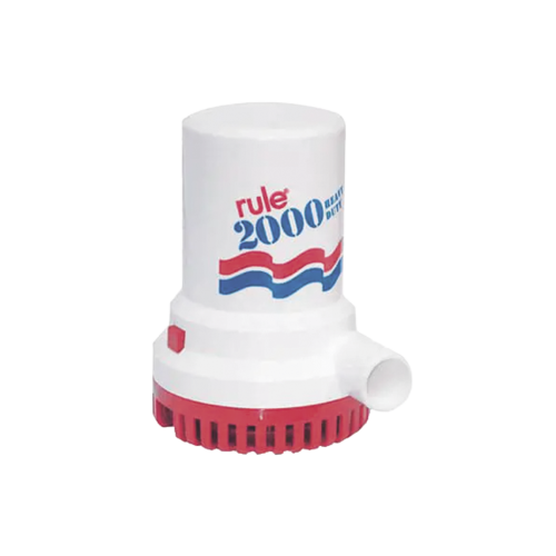 RULE 10 Bomba sumergible de achique de 2000 galones por hora a 12 Volts de corriente directa.