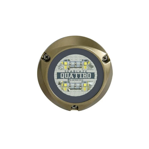 LUMITEC 101511 Luz led marina sumergible SeaBlaze Quattro, emite luz de color blanco y azul de 2000 lúmenes, fabricada en bronce naval con grado de protección IP68.