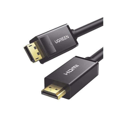 UGREEN 10203 Cable DP Macho a HDMI Macho, Longitud 3m, Soporta 4K@30Hz, Soporta 3D, Cobre Estañado 28AWG, Blindaje interno múltiple, Transmisión Unidireccional, Botón de Liberación, Chip de Última Generación