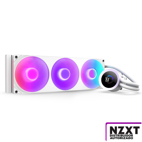 Enfriamiento Liquido NZXT KRAKEN PLUS 360 RGB, 360mm, 1,200-2,800 ± 300RPM, Blanco, RL-KR360-W2