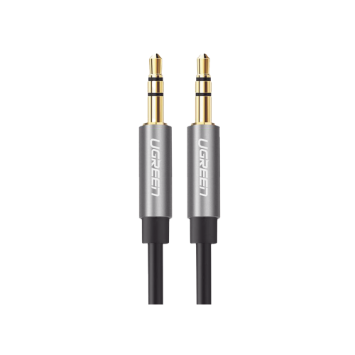 UGREEN 10737 Cable Auxiliar 5 Metros, Conector 3.5mm a 3.5mm, Macho a Macho, Cubierta de TPE, Carcasa de Aluminio, Color Negro