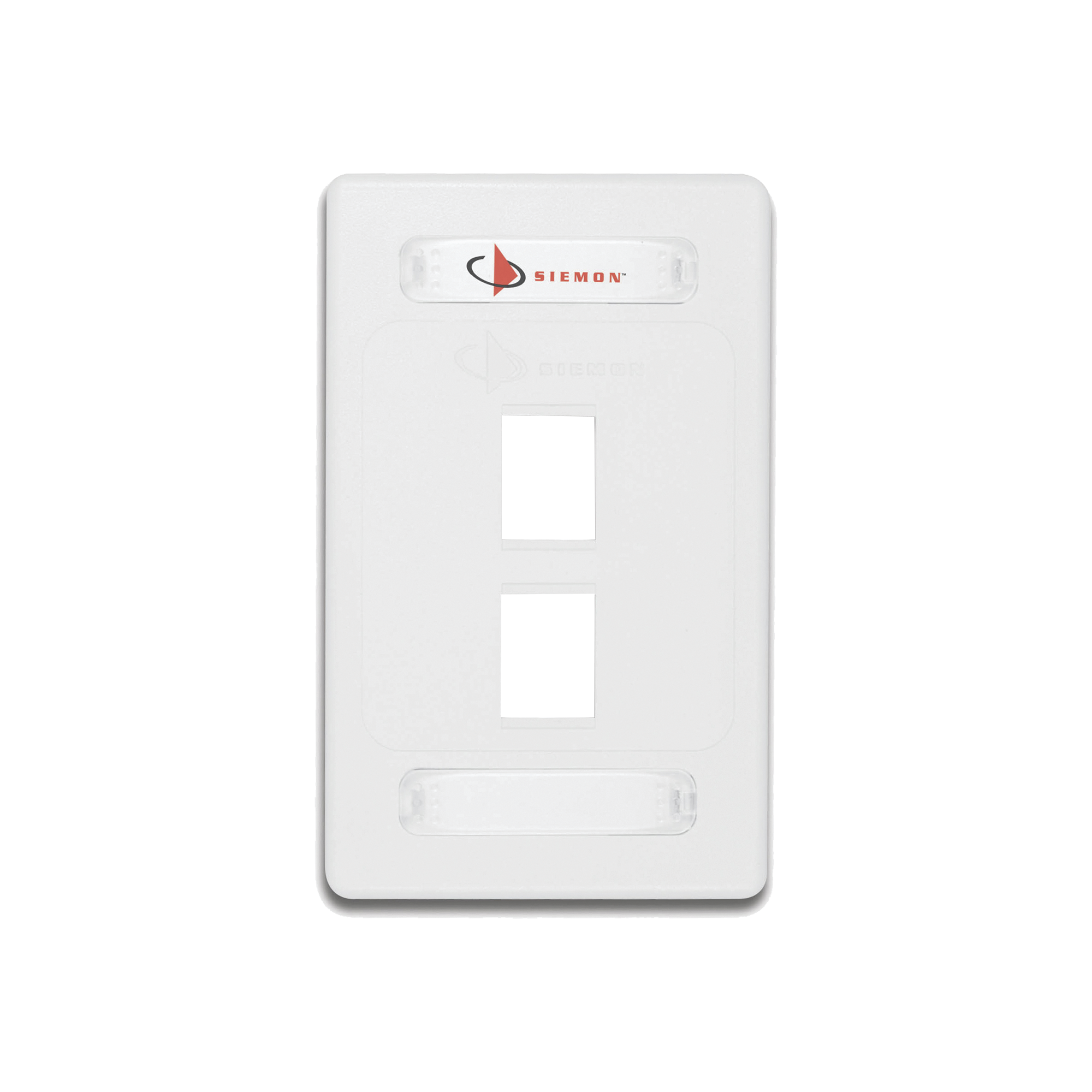 SIEMON 10GMX-FPS02-02 Placa de Pared Modular 10G MAX de 2 Salidas, Color Blanco