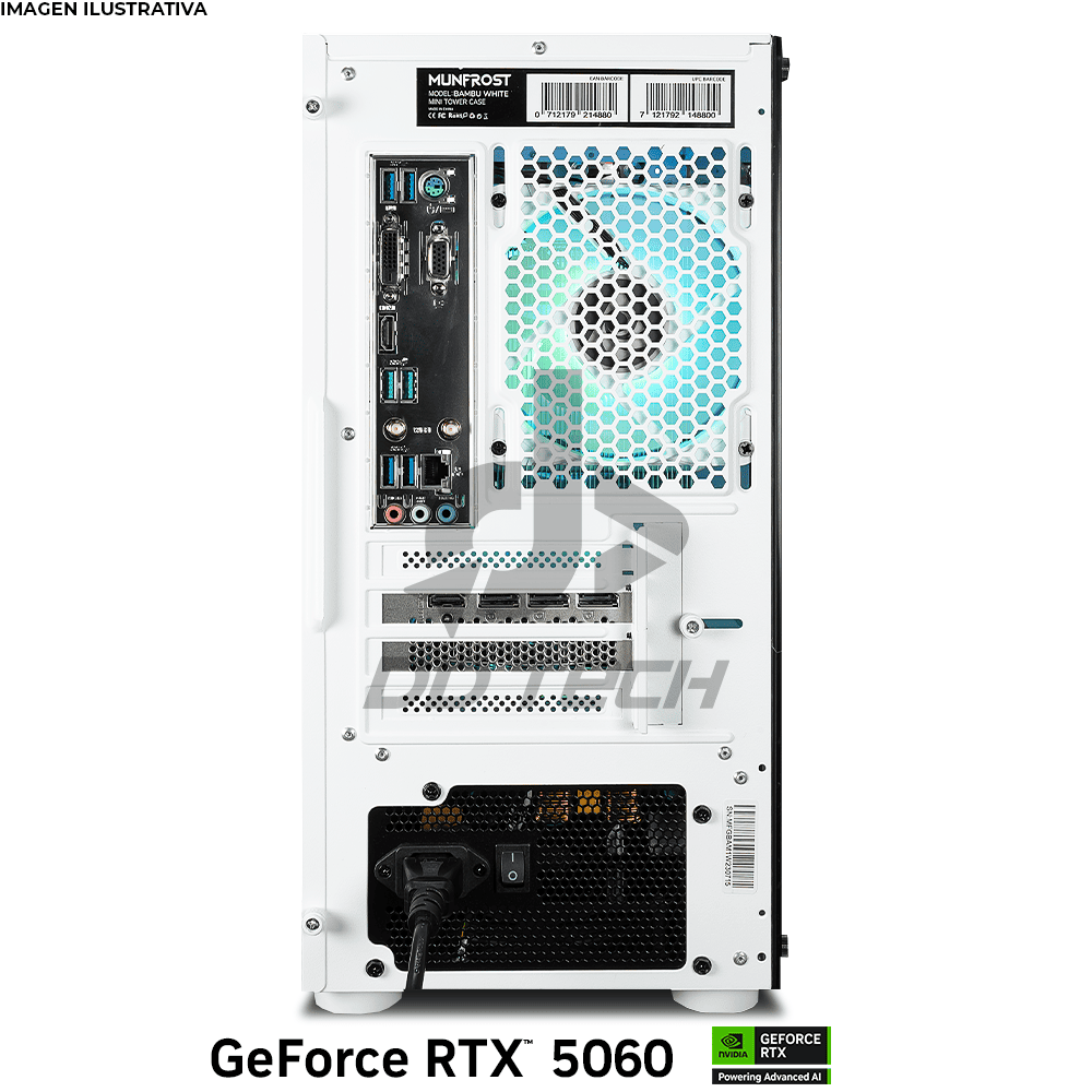 Computadora PRIDE GAMING MOOSE V2, RTX 5060, AMD RYZEN 5 5500, 32GB RAM, 1TB SSD M.2, 650W 80+ BRONCE, Incluye WIFI Y BT - Image 5