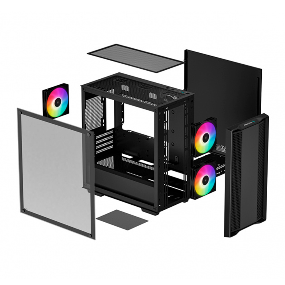 Gabinete DeepCool CC360 ARGB, Micro-ATX, Mini-ITX/Micro-ATX, Cristal Templado, USB 3.0/2.0, Sin Fuente, 3 Ventiladores ARGB Instalados, Negro, R-CC360-BKAPM3-G-1 / - Image 6