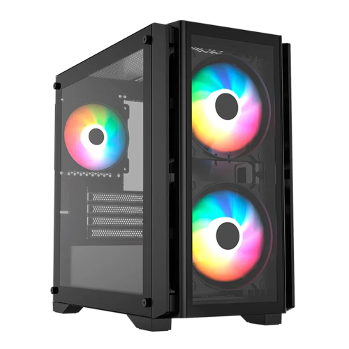 Gabinete Gamer Rush Balam Carbono Crystal 4000C, Micro-ATX, Mini-ITX, Negro, BR-938877