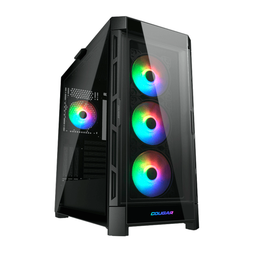 Gabinete Cougar Duoface Pro RGB, Cristal Templado, Midi-Tower, Mini-ITX/Micro-ATX/ATX, USB 3.0/2.0, Sin Fuente, 4 Ventiladores ARGB Instalados, Negro, 385AD10.0001