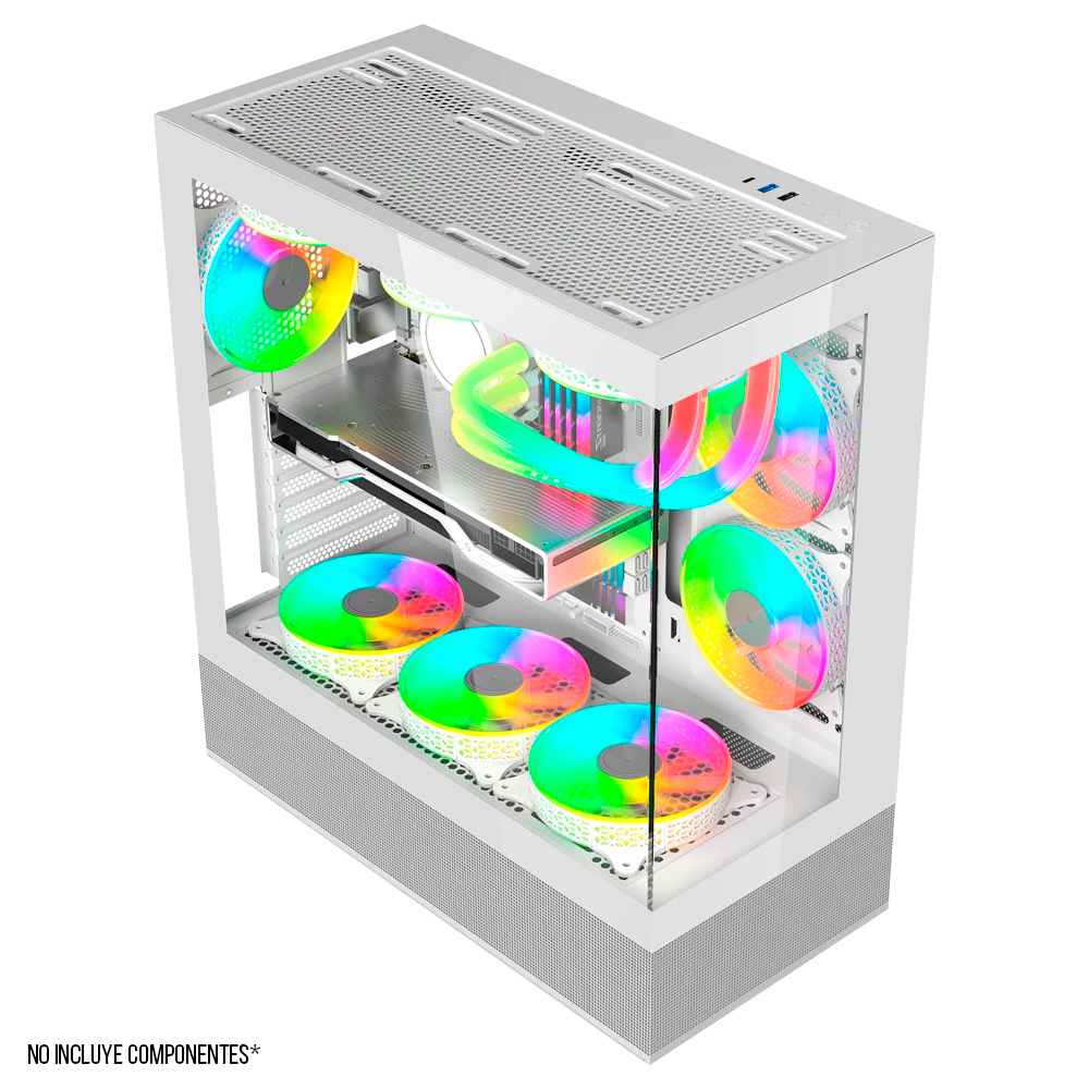 Gabinete Balam Rush Tank Super 9200 TB, Midi-Tower, ATX/Micro-ATX/ITX, USB 3.0/2.0, Sin Fuente, 3 Ventiladores RGB Instalados, Blanco, BR-938730 - Image 2