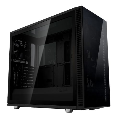 Gabinete Fractal Design Define S2 Vision Blackout, Ventana de cristal templado, ATX mITX mATX, Incluye 4 Ventiladores, FD-CA-DEF-S2V-BKO-TGD