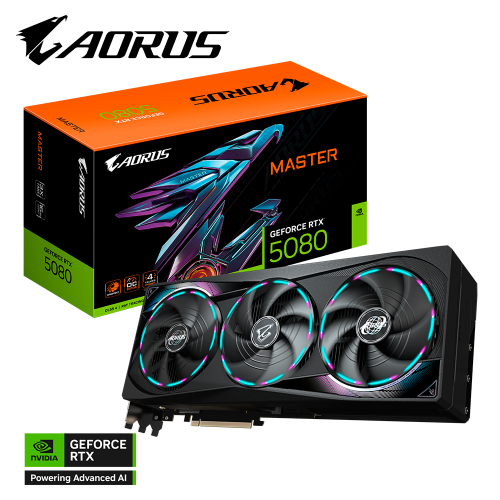 Tarjeta de Video GIGABYTE MASTER NVIDIA GeForce RTX 5080, 16GB GDDR7, PCI Express 5.0 x16, Microsoft DirectX® 12, GV-N5080AORUS M-16GD, RTXS50