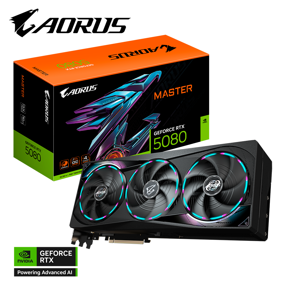 Tarjeta de Video GIGABYTE MASTER NVIDIA GeForce RTX 5080, 16GB GDDR7, PCI Express 5.0 x16, Microsoft DirectX® 12, GV-N5080AORUS M-16GD, RTXS50
