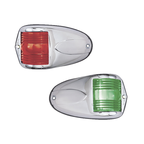 PERKO 1264-DP0-CHR Set de Luces Laterales de Montaje Horizontal con Carcasa de Acero para Embarcaciones a Motor de Menos de 12 Metros