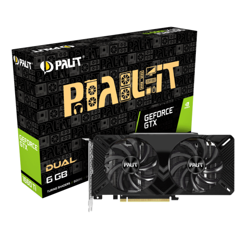 Tarjeta de Video Nvidia GeForce GTX 1660 TI, Palit Dual, NE6166T018J9-1160C, 1 AÑO DE GARANTIA NACIONAL