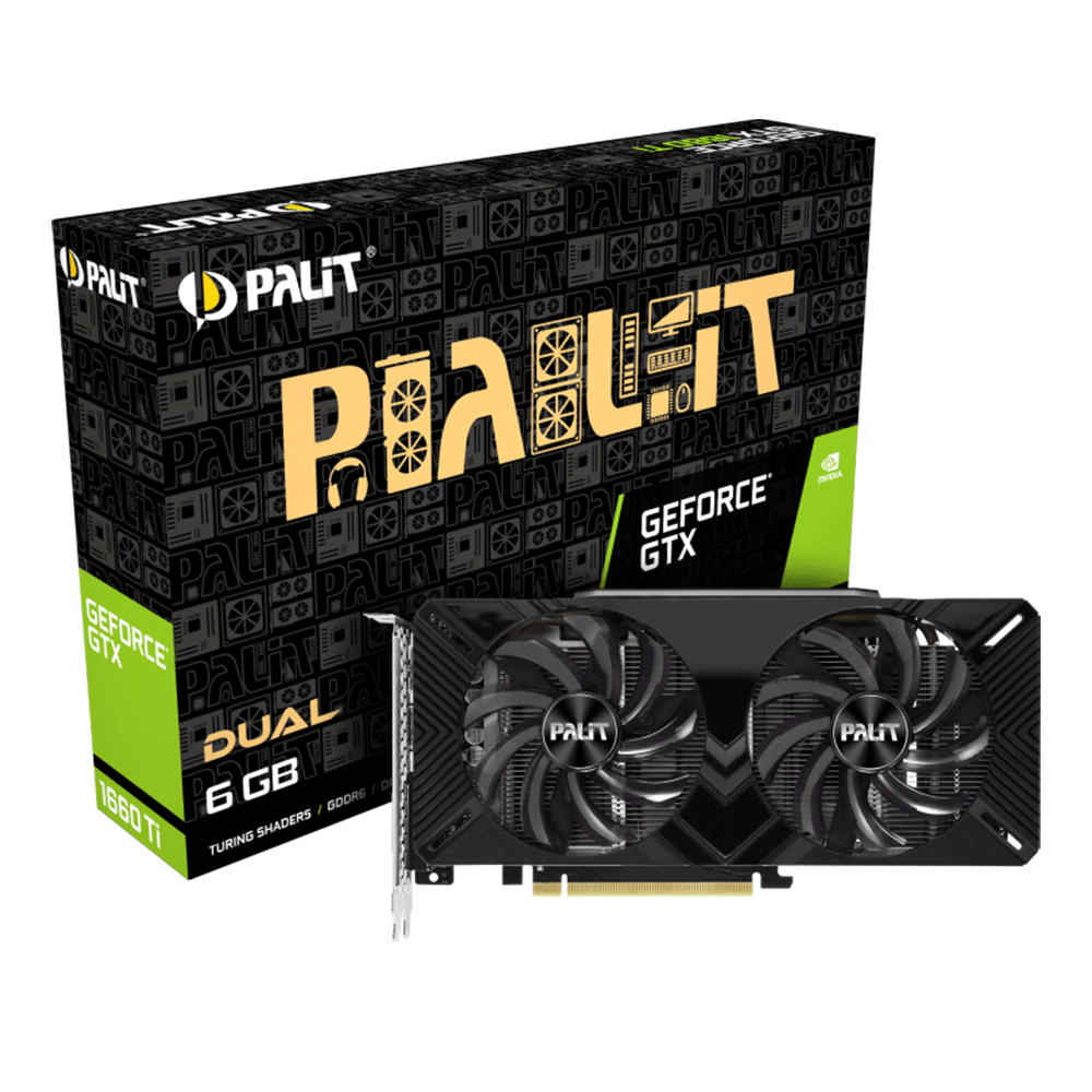 Tarjeta de Video Nvidia GeForce GTX 1660 TI, Palit Dual, NE6166T018J9-1160C, 1 AÑO DE GARANTIA NACIONAL