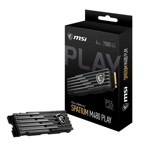 SSD Msi Spatium M480 Play PCIe 4.0 NVMe M.2, 1TB, SSD interno PCIe Gen4 NVMe 1.4 3D NAND 1400 TBW, SPATIUM M480 /MAX. 1 X CLIENTE