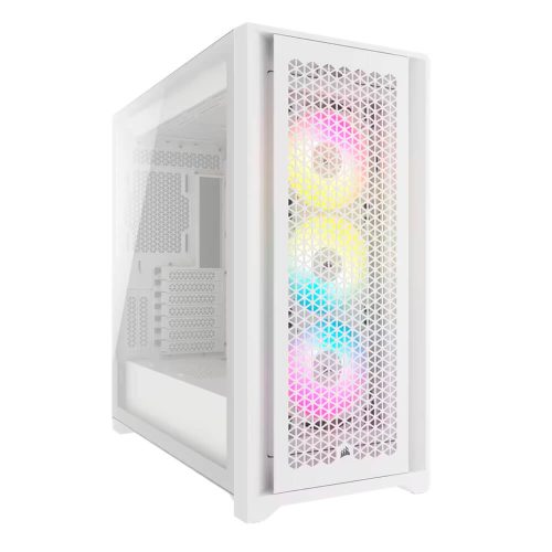 Gabinete Corsair iCUE 5000D RGB AIRFLOW, Midi-Tower, ATX, Cristal Templado, USB 3.2, Sin Fuente, 3 Ventiladores RGB Instalados, Blanco, CC-9011243-WW