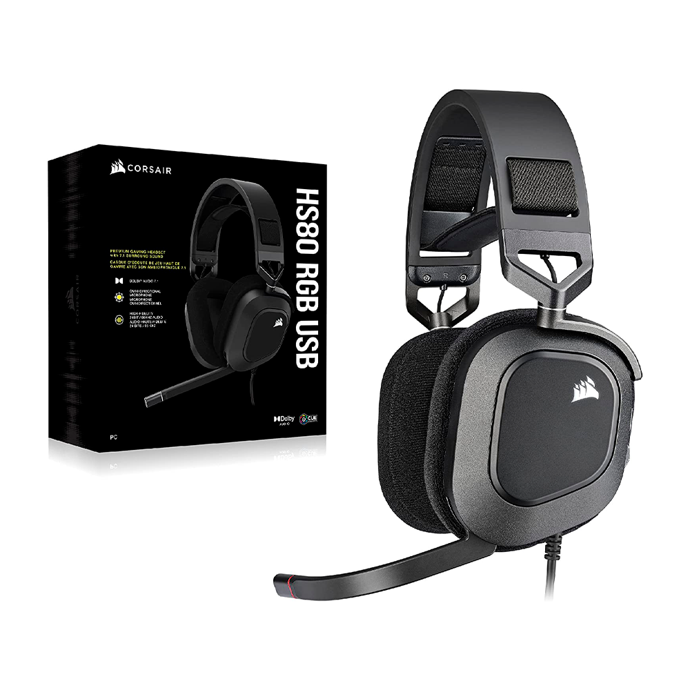 Audífonos Gamer CorsairHS80 RGB USB, Alámbrico, 1.8 Metros, USB, Negro, CA-9011237-NA - Image 8
