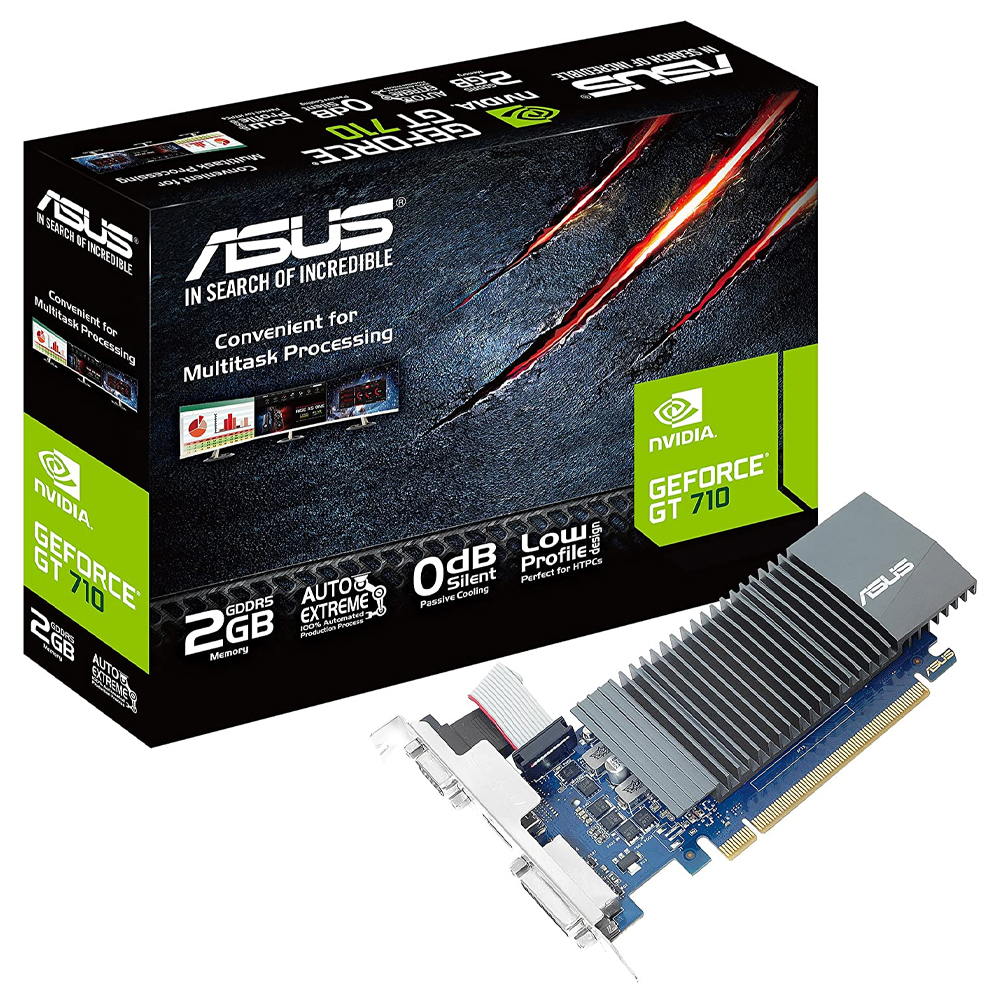 Tarjeta de video NVIDIA GeForce GT 710 2GB GDDR5 DVI/HDMI/VGA Asus GT710-SL-2GD5-CSM