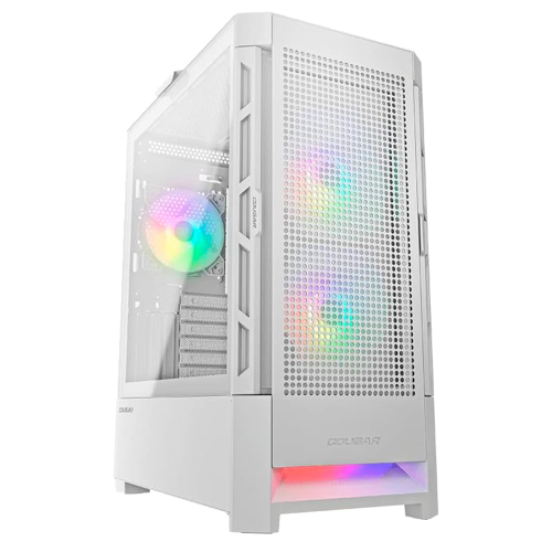 Gabinete Cougar Airface, RGB, Cristal Templado, Midi-Tower, Mini-ITX/Micro-ATX/ATX, USB 3.0/2.0, Sin Fuente, 3 Ventiladores ARGB Instalados, Blanco, 385ZD10.0005