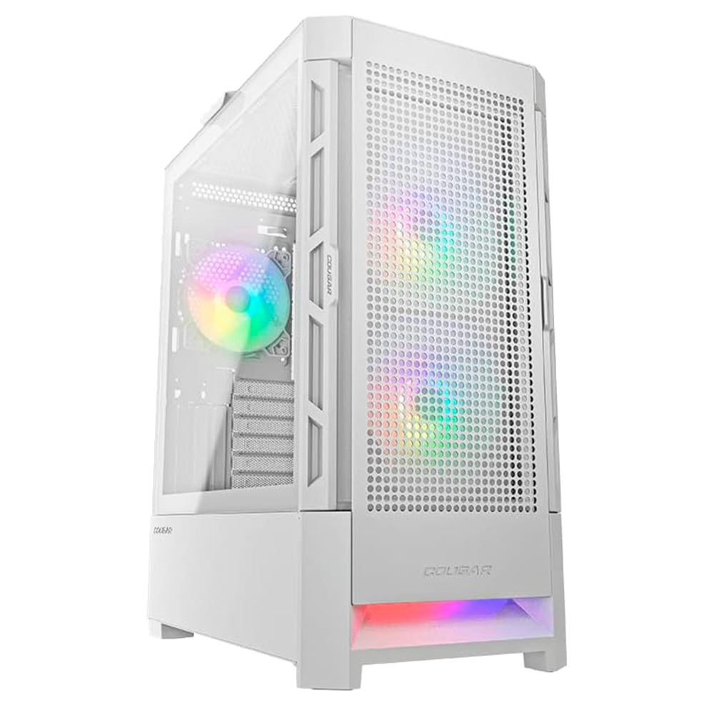 Gabinete Cougar Airface, RGB, Cristal Templado, Midi-Tower, Mini-ITX/Micro-ATX/ATX, USB 3.0/2.0, Sin Fuente, 3 Ventiladores ARGB Instalados, Blanco, 385ZD10.0005