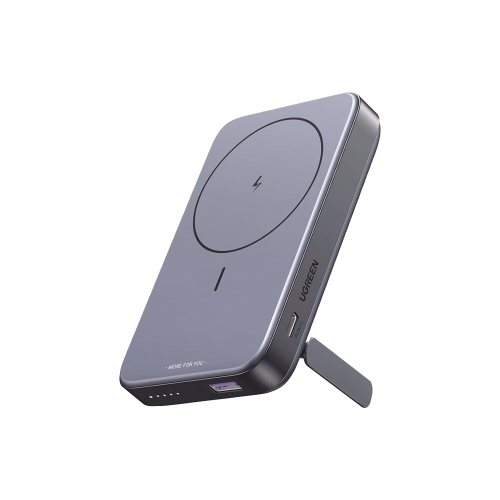 UGREEN 15086B Power Bank MagSafe de 10000mAh NEXODE | 20W | 1 USB-C | 1 USB-A | Carga Rápida bidireccional | Soporta modo Standby | Soporte Plegable | Ultra Delgado | Ultra ligero | Compatible con iPhone 15/14/13/12 | Color Gris.