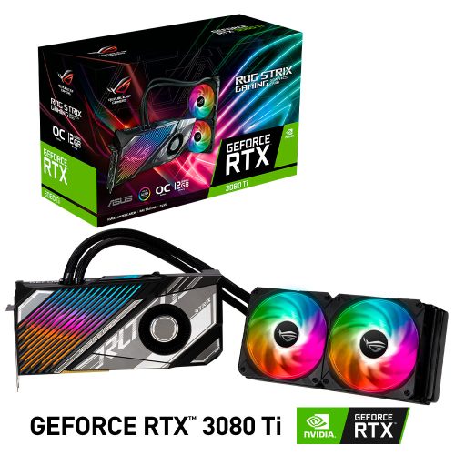 Tarjeta de Video Nvidia GeForce RTX 3080 TI, Asus ROG STRIX LC LHR, ROG-STRIX-LC-RTX3080TI-O12G-GAMING, 3 AÑOS DE GARANTIA NACIONAL