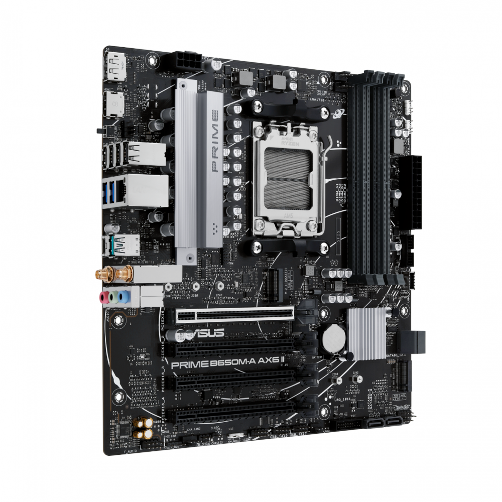 Tarjeta Madre ASUS PRIME B650M-A AX6 II, Micro-ATX, AM5, AMD B650, Up to 192GB DDR5, HDMI/DP, PRIME B650M-A AX6 II - Image 3