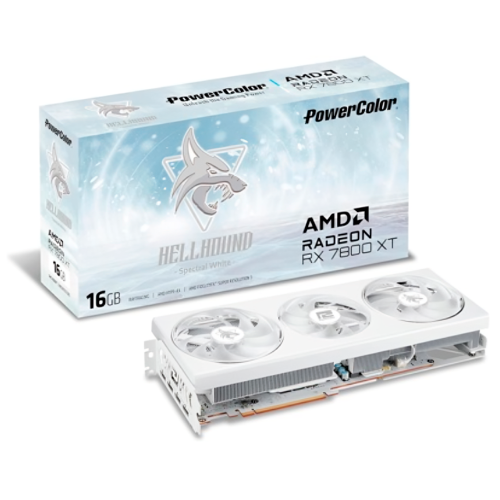 Tarjeta de Video PowerColor AMD Radeon RX 7800 XT Hellhound Spectral White OC, 16GB 256-bit GDDR6, PCI Express 4.0, RX7800XT 16G-L/OC/WHITE
