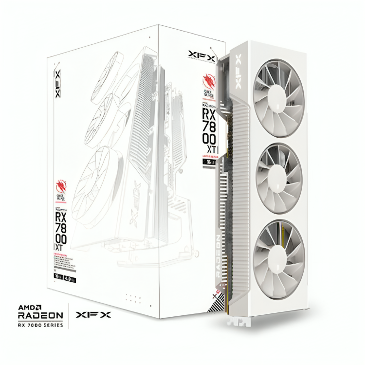Tarjeta de Video XFX Qicksilver AMD Radeon RX 7800 XT, Tarjeta Gráfica Magnética Para Juegos, 16 GB GDDR6, RDNA3, RX-78TMAIRW9
