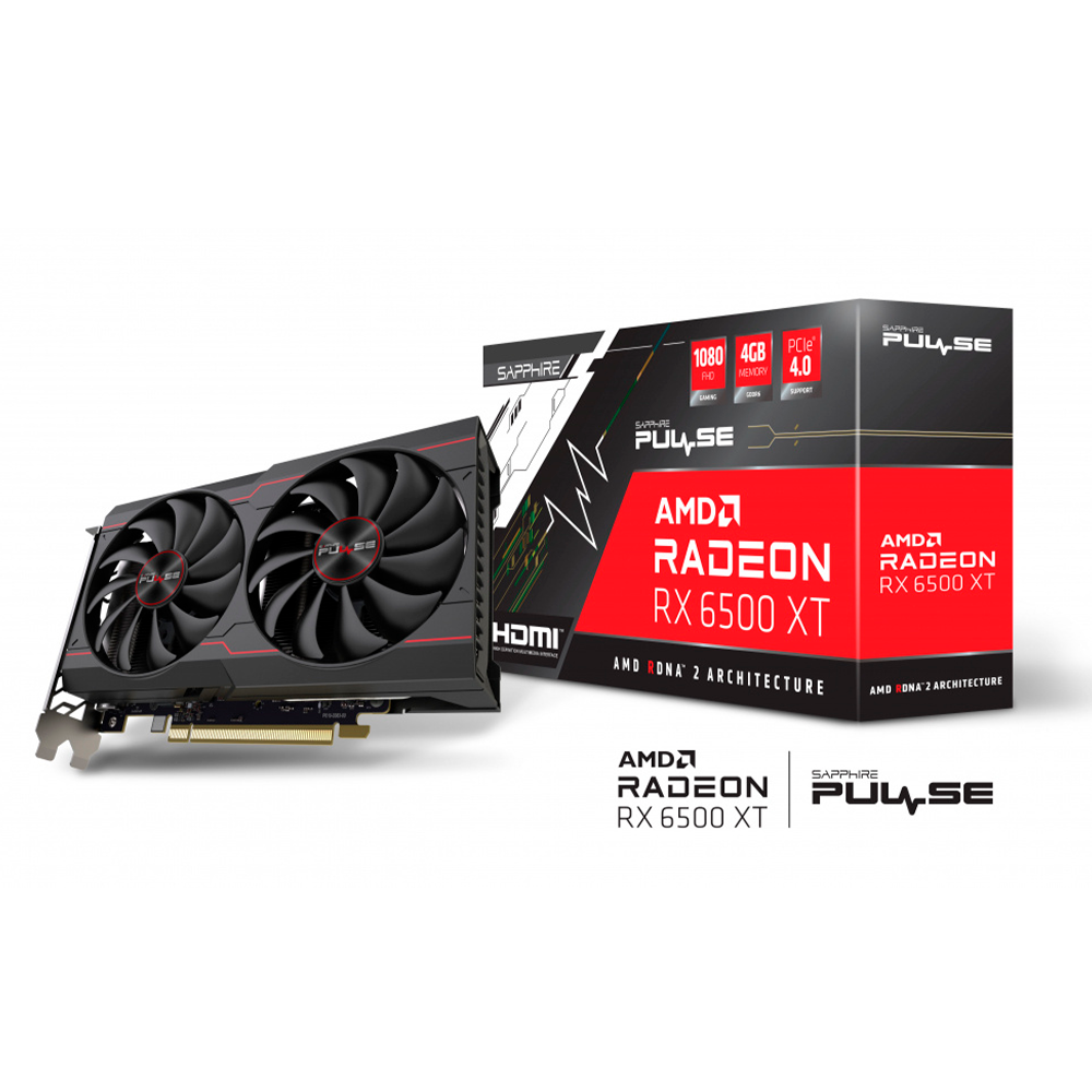 Tarjeta de Video Sapphire AMD Radeon RX 6500 XT, 4GB 64 bit GDDR6, PCI Express 4.0, 11314-01-20G /
