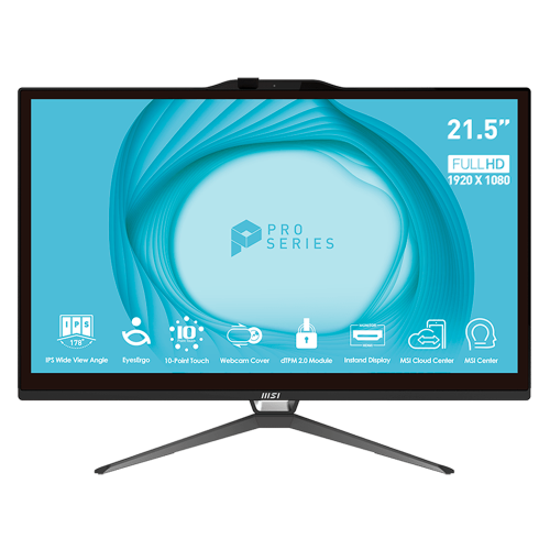 All-In-One MSI PRO AP222, 22", FHD, Intel Pentium G7400, 4GB RAM, SSD M.2 NVMe 128 GB, Windows 11 Home, Negro, PRO AP222T 13M-068US, PROMSI