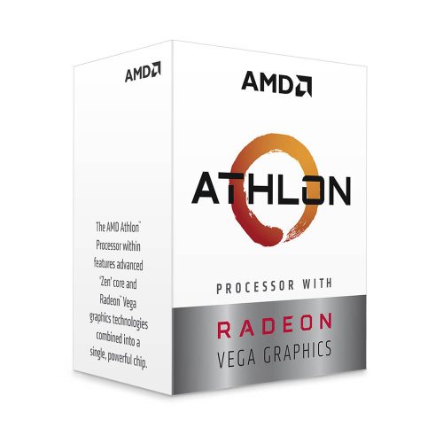 Procesador AMD Athlon 3000G APU 3.5GHz, 2 Core, 4 Thread, Con disipador, Radeon VEGA 3 Integrada, Socket AM4, YD3000C6FHSBX