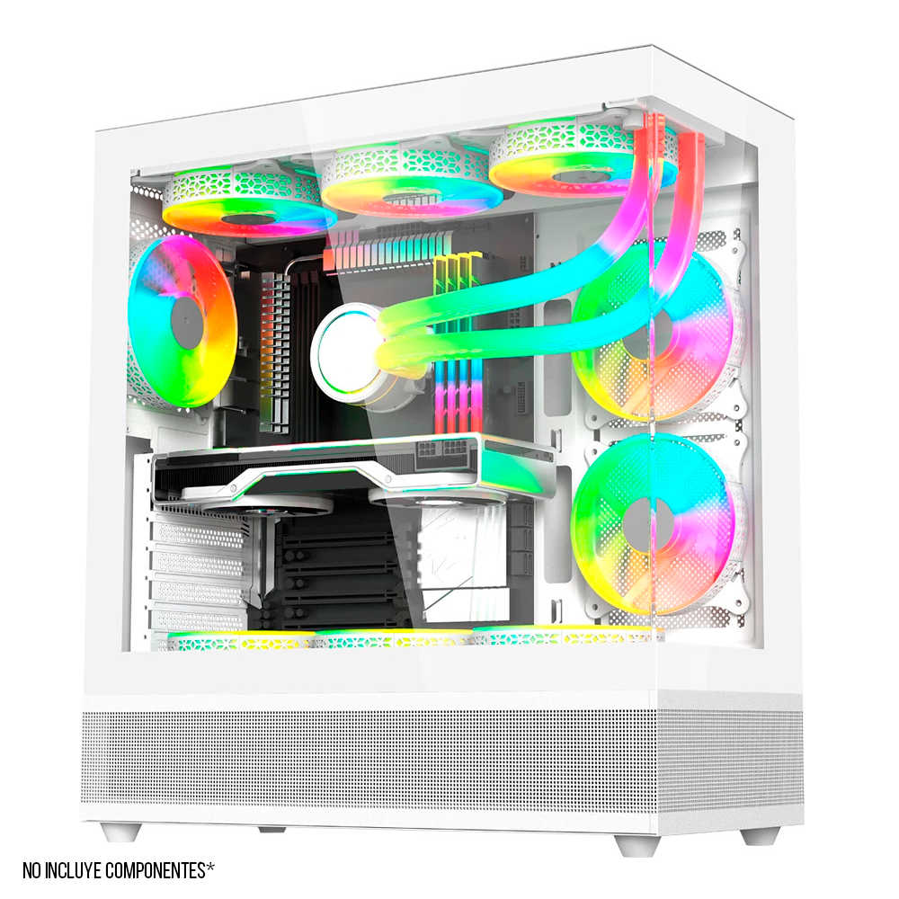 Gabinete Balam Rush Tank Super 9200 TB, Midi-Tower, ATX/Micro-ATX/ITX, USB 3.0/2.0, Sin Fuente, 3 Ventiladores RGB Instalados, Blanco, BR-938730