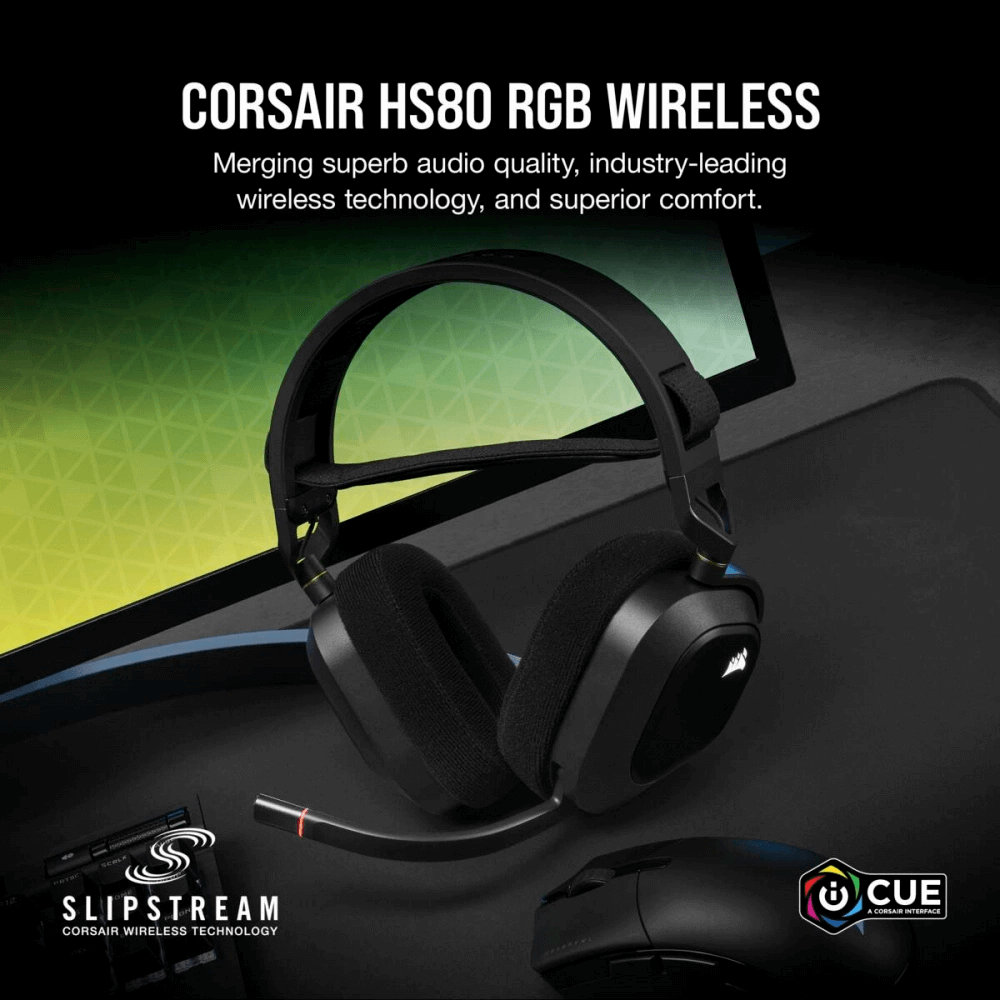 Audífonos Gamer Corsair HS80 RGB Wireless, Inalámbrico, USB, Negro, CA-9011235-NA - Image 4