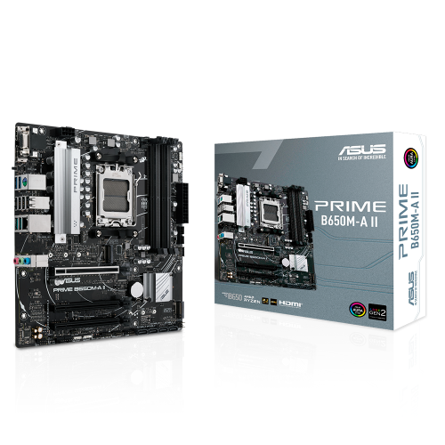 Tarjeta Madre ASUS PRIME B650M-A II, Micro-ATX, AM5, AMD B650, Up to 128GB DDR5, PRIME B650M-A II SOCKET AM5