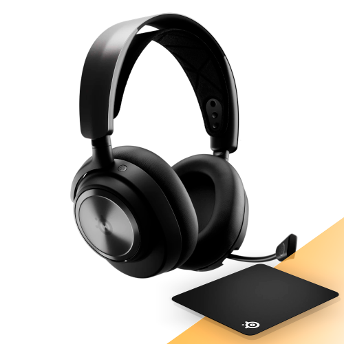 Diadema Gamer SteelSeries Arctis Nova Pro Wireless, Micrófono Con Supresión de Ruido AI, Inalámbrico, Negro, 61520/ SS%OFF, INCLUYE MOUSEPAD STEELSERIES DE REGALO, NAVSTEEL