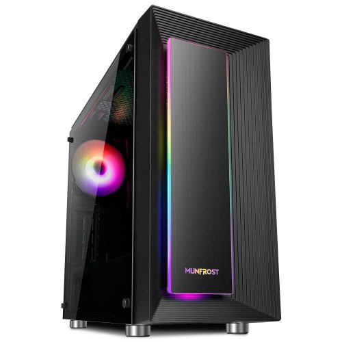 Gabinete Munfrost Vortice, Cristal templado, ARGB Sync, ATX - Micro ATX - Mini ITX, 1 Ventilador ARGB incluido /