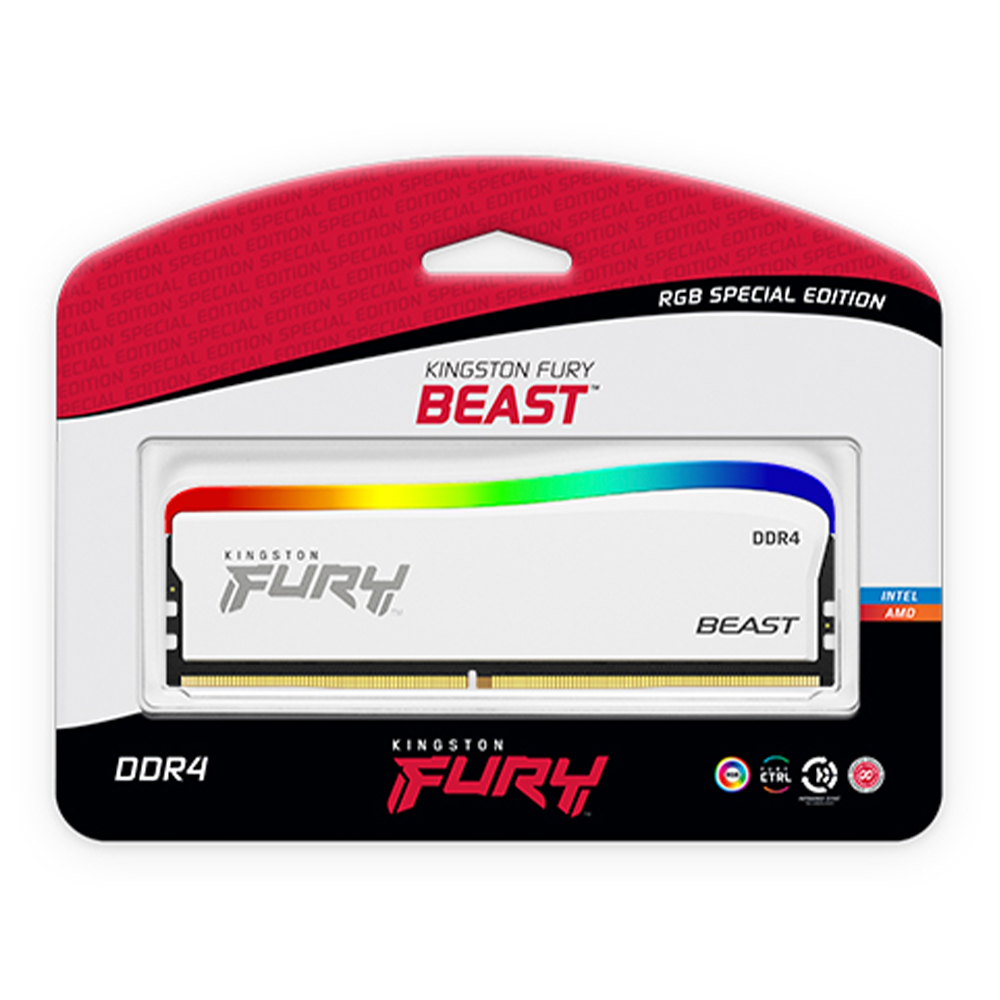 Memoria RAM 16GB 3200MHz Kingston Fury Beast DDR4 RGB SPECIAL EDITION, 1 Modulo White, Intel XMP y AMD AMP, KF432C16BWA/16, ram blanca, memoria rgb, ram 3200MHz, promofury /MAX. 1 X CLIENTE - Image 5