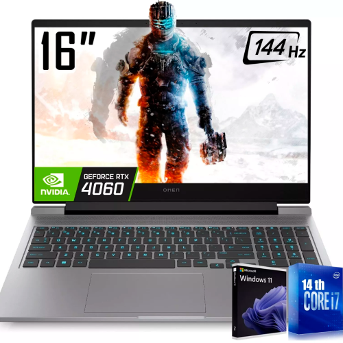 Laptop Gamer HP Omen 16, 16.1”, FHD, IPS, 144Hz, 16-Core, Intel i7-14650HX, 32GB DDR5, 1TB SSD, NVIDIA GeForce RTX 4060, Teclado Retroiluminado, Win11 Home, 16-AE0073CL