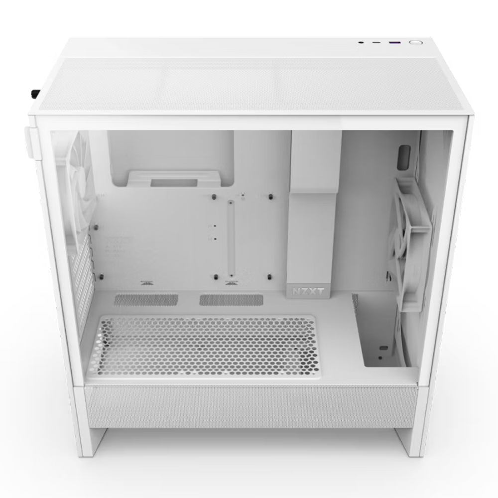 Gabinete NZXT H5 FLOW Blanco, Versión 2024, Cristal Templado, Mid-Tower/ Sin Fuente, USB Tipo C, 2 Ventiladores F120Q Instalados, CC-H52FW-01, NZXTPROMO - Image 3