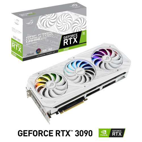 Tarjeta de Video Nvidia GeForce RTX 3090 24GB, ASUS ROG STRIX WHITE, ROG-STRIX-RTX3090-24G-WHITE, 1 AÑO DE GARANTIA NACIONAL