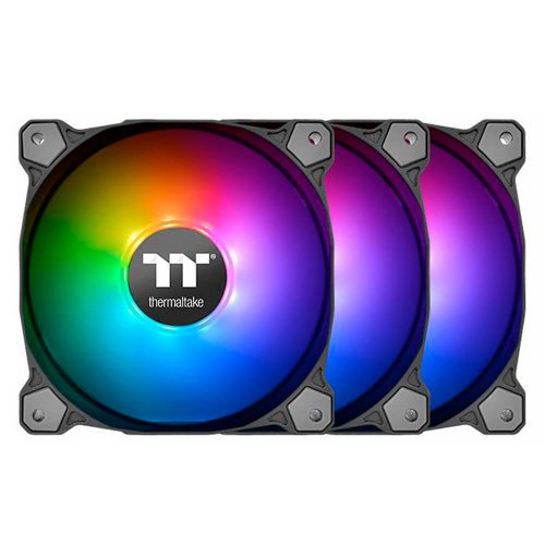 Kit de 3 Ventiladores Thermaltake Pure 12 ARGB Sync Radiator Fan TT Premium Edition, 3x120mm, Incluye controlador, Compatible con Aura Sync, etc., CL-F079-PL12SW-A // YYGH3
